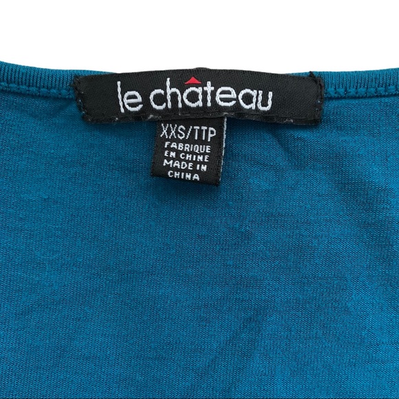 Le Chateau Turquoise Scoop Neck Belt Top Size XXS - Picture 6 of 6